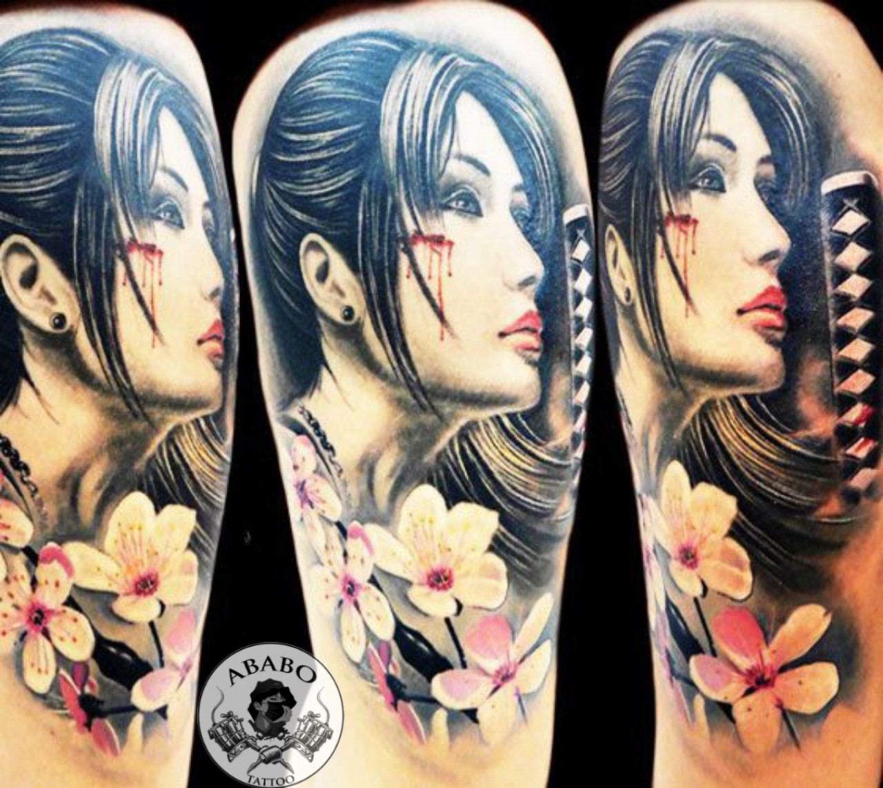 Hình xăm cô gái ở bắp tay  phát sốt với 99 hình xăm geisha